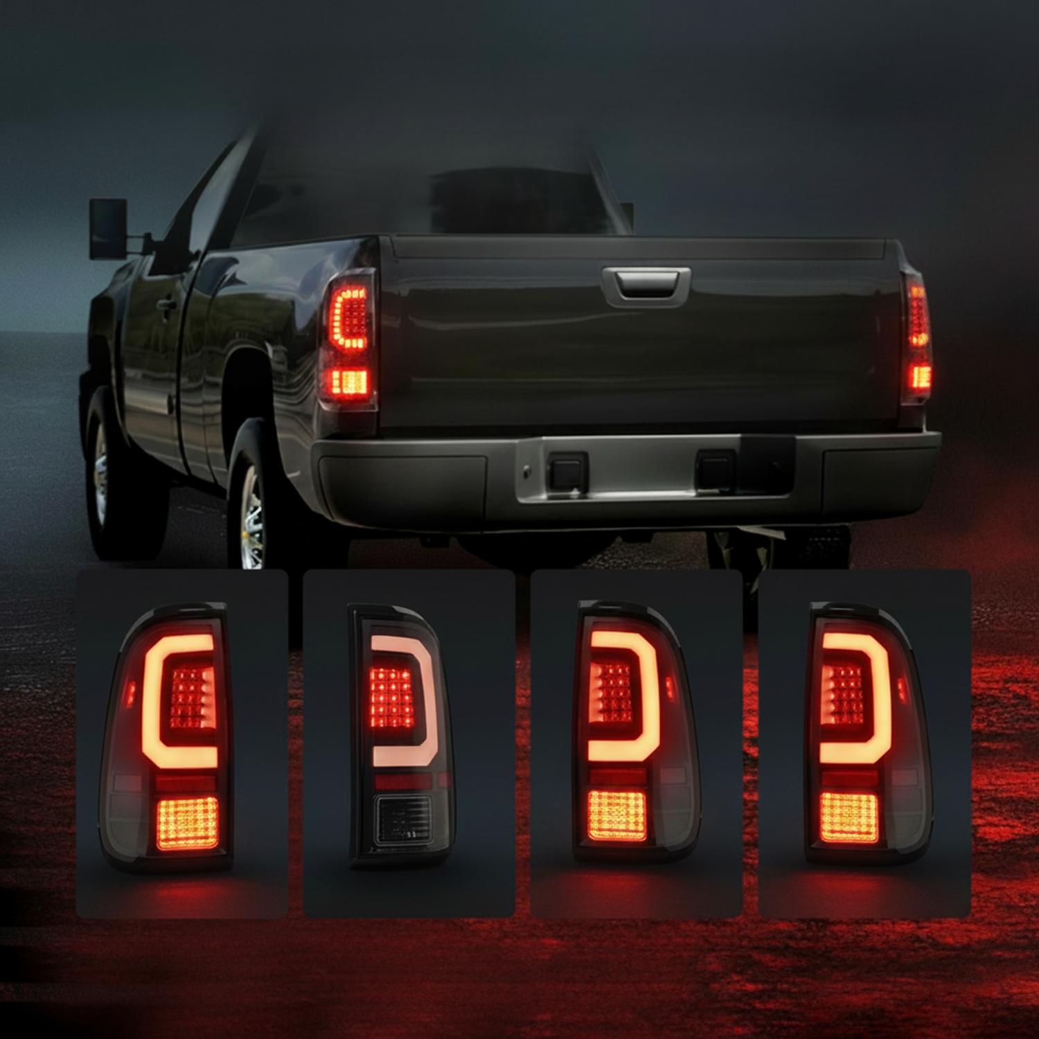 Top Gear Motors of Black LED Taillights for 2008-2016 Ford F-550, Left & Right - Image 2
