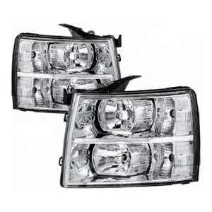 Pair Headlight Assemblies w/ Clear Lens for 2007-2013 CHEVROLET Silverado 1500/2500/3500 (Left & Right, Set of 2)