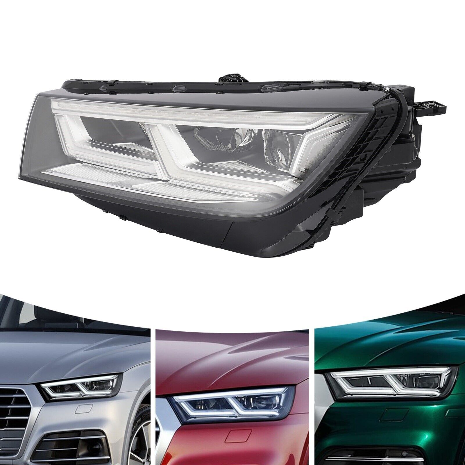 Top Gear Motors Black LED Headlight Driver Left Side for 2018-2020 AUDI Sq5/q5 Clear Lens - Image 2