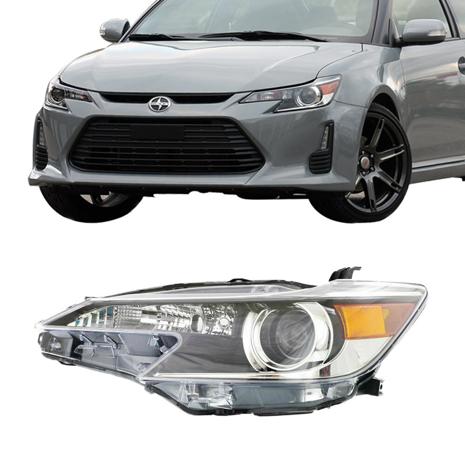 Top Gear Motors Halogen Black Headlight Assembly Driver Side for 2014-2016 Scion Tc Base Coupe - Image 2