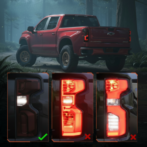 TRUE MODS Smoked Full LED Tail Light Assembly Replacement for 2019-2026 Chevy Silverado 1500 & 2020-2023 Chevy Silverado 2500 3500 HD w/ Stock LED Taillight Aftermarket Custom Brake Turn Signal Lamp