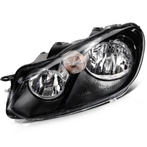 Top Gear Motors Black Halogen Headlight Pair Driver and Passenger Side for 2010-2014 VOLKSWAGEN GTI Clear Lens