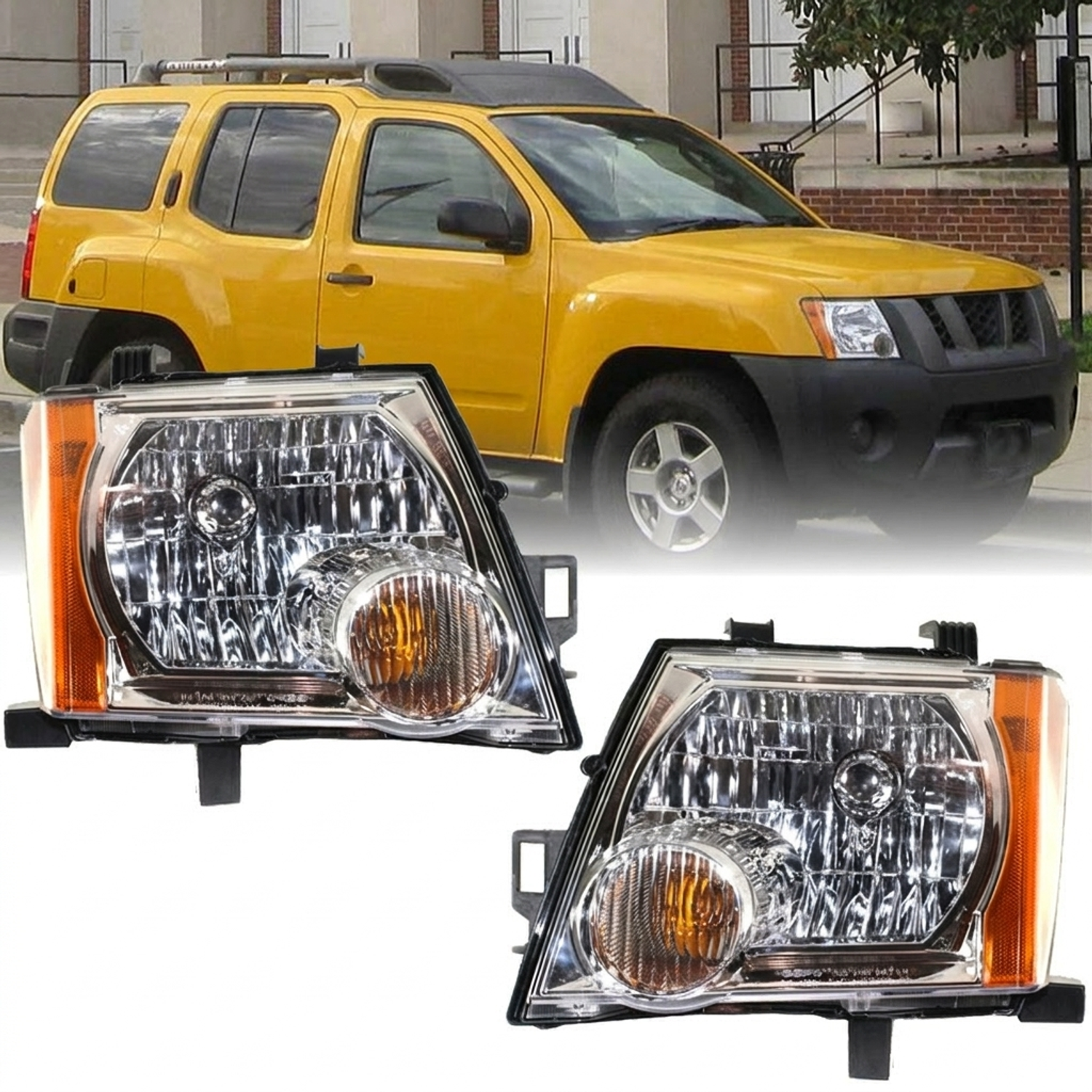 Top Gear Motors Halogen Headlight Assembly Pair Left and Right for Nissan Xterra 2005–2015 with Bulbs Direct Replacement - Image 2