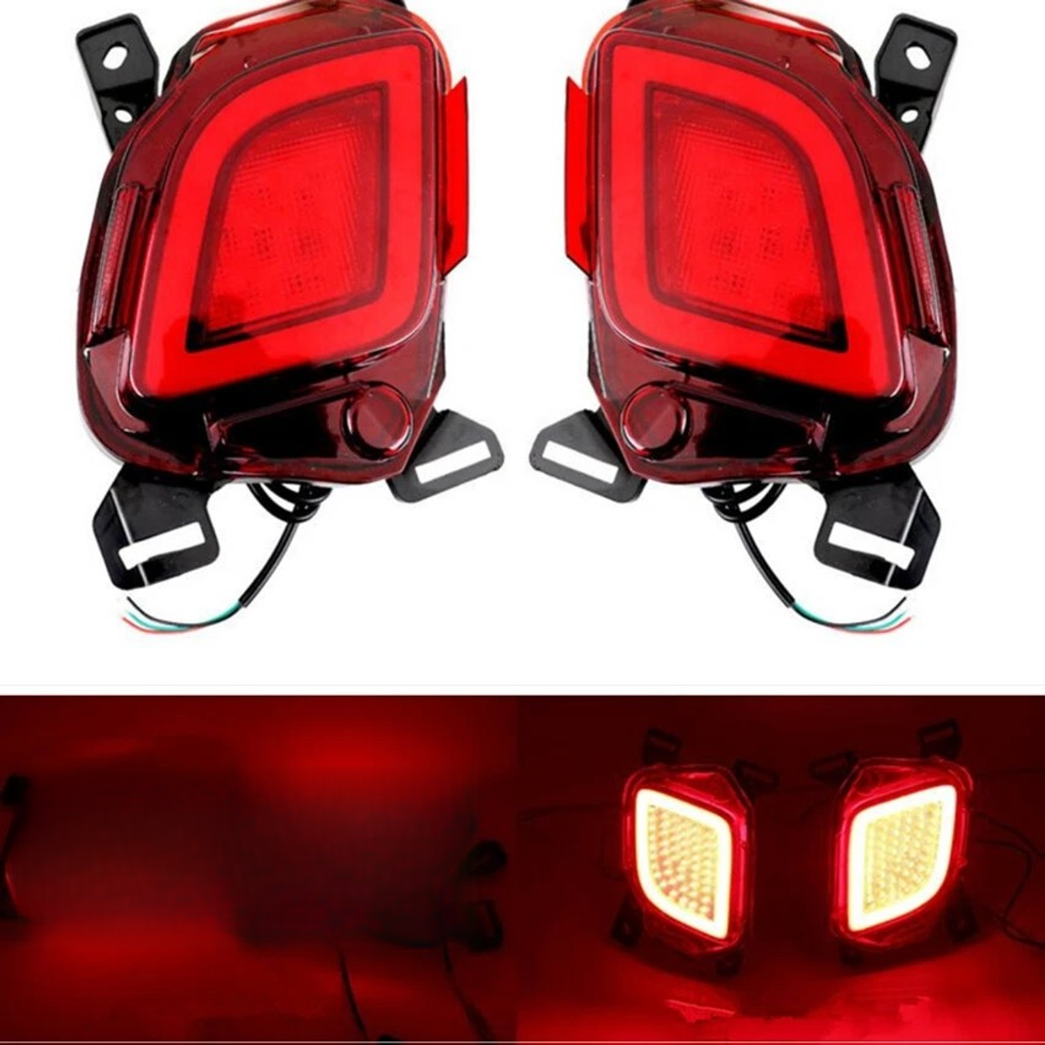 Top Gear Motors LED Rear Fog Light Pair Left and Right for 2015–2019 Toyota Highlander Black Housing Red Lens - Image 3