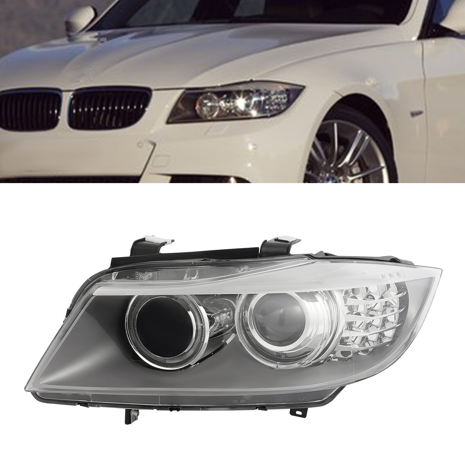 Top Gear Motors Black HID Headlight Driver Left Side for 2009-2011 BMW 3Series Clear Lens - Image 2