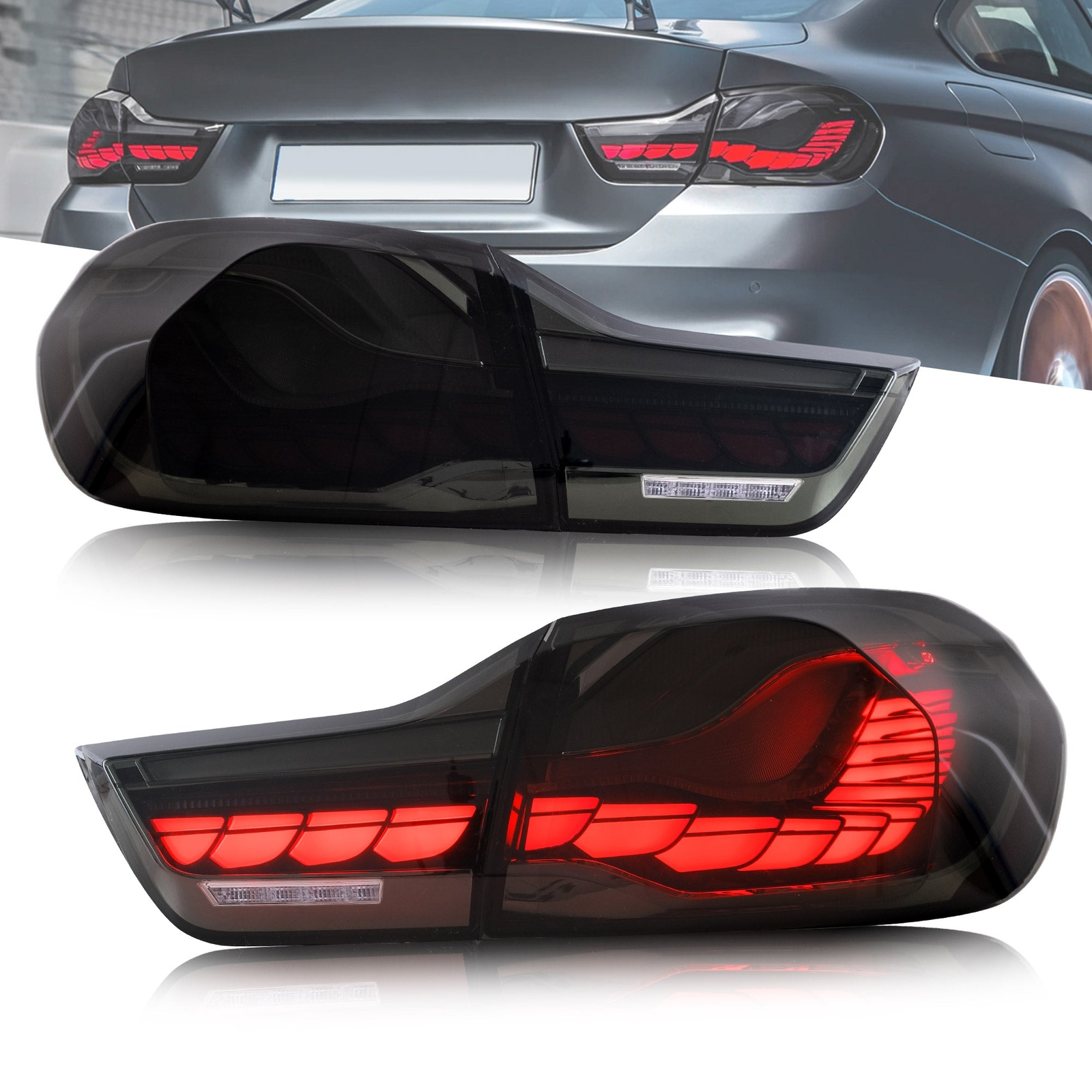 Top Gear Motors Smoked Rear LED OLED Tail Light Pair for 2014-2020 BMW F32 F33 F36 F82 F83 M4 - Image 2
