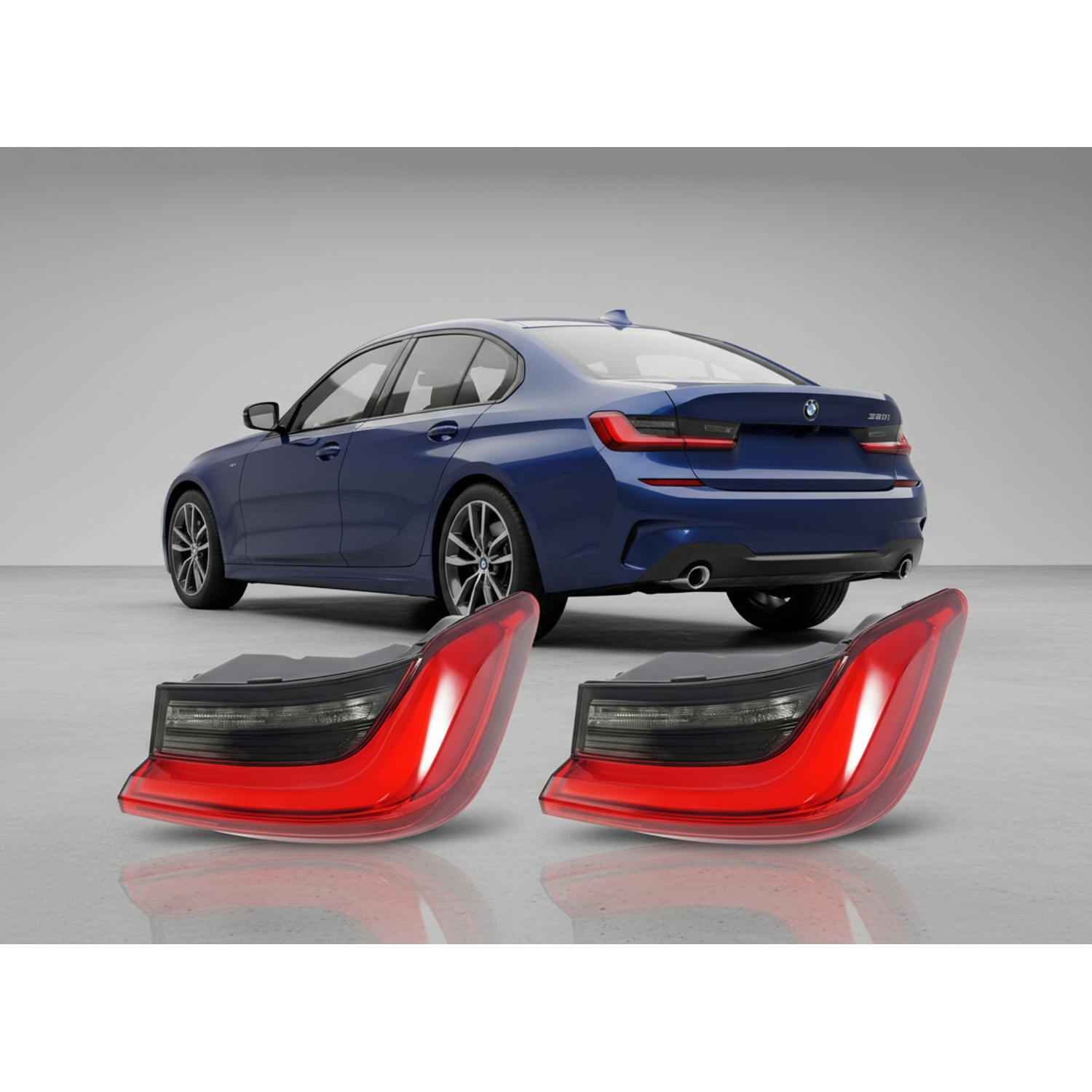 Top Gear Motors LED Tail Light Pair Left and Right for 2019-2022 BMW 3-Series Rear Outer Black Housing - Image 2