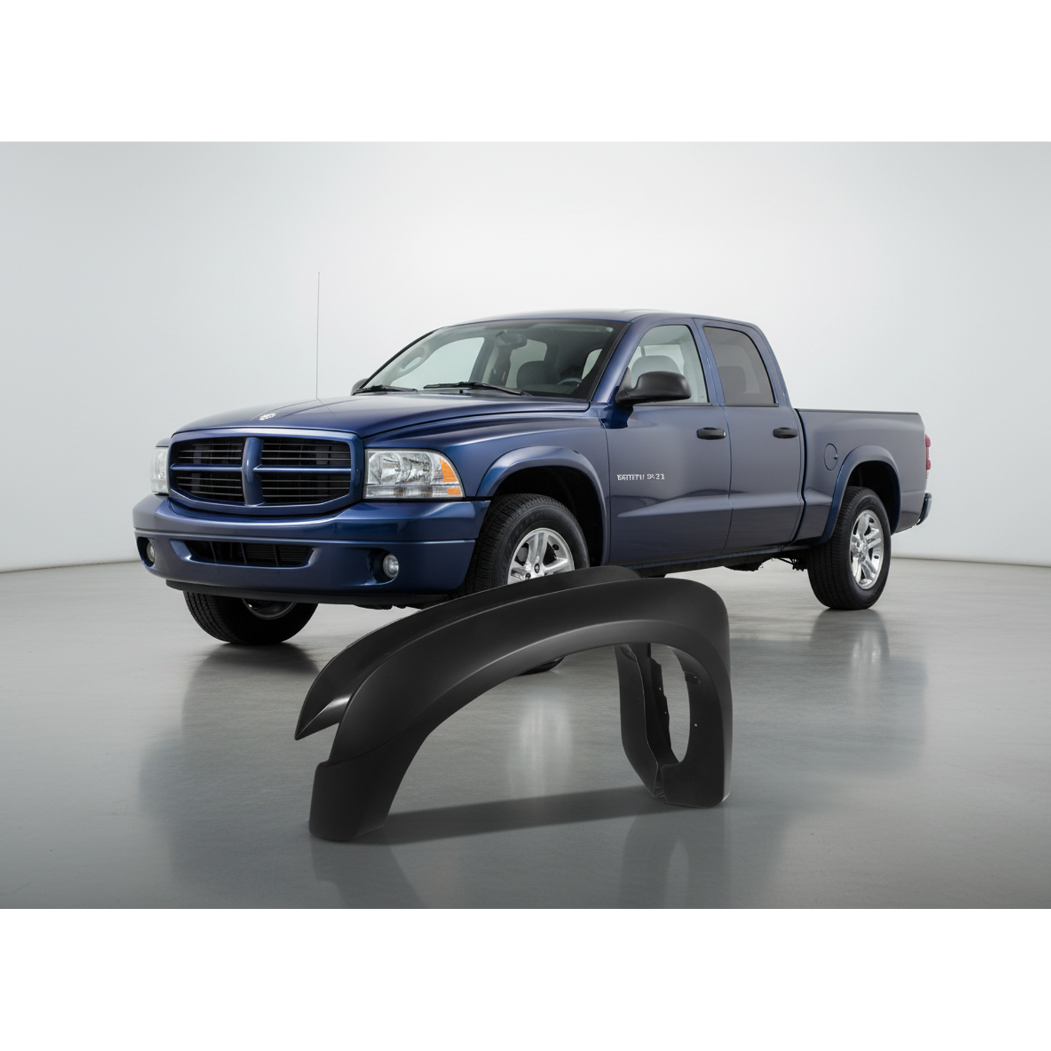Top Gear Motors Matte Black Fender Flares for 2005-2011 Dodge Dakota Crew Cab Factory-style Wheel Arch Set - Image 2