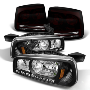 Top Gear Motors of Black LED Taillights for 2006-2008 Dodge Charger, Left & Right