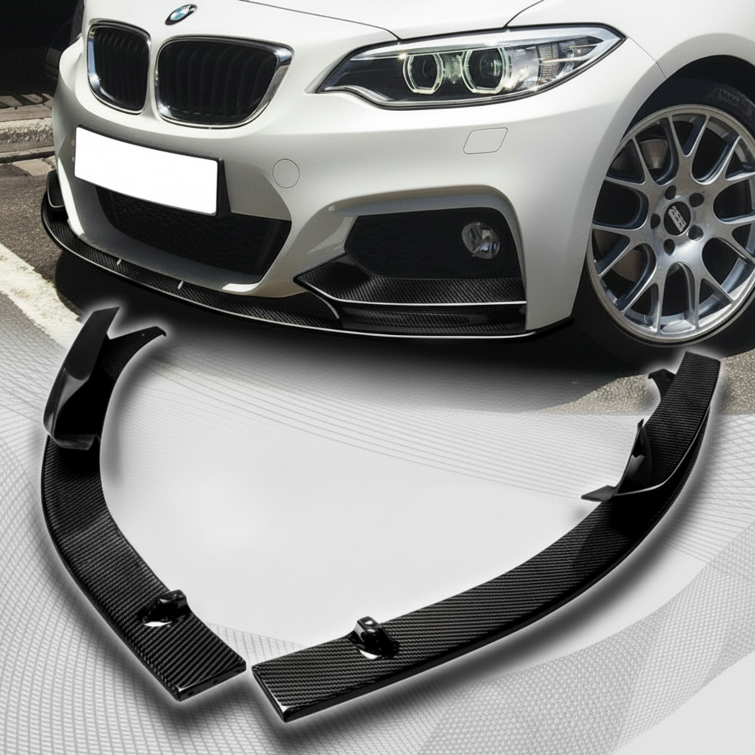 Top Gear Motors Front Bumper Spoiler Lip for 2014-2021 BMW 2 Series F22 F23 2-Series M-sport Carbon Fiber Front Splitter Single - Image 2