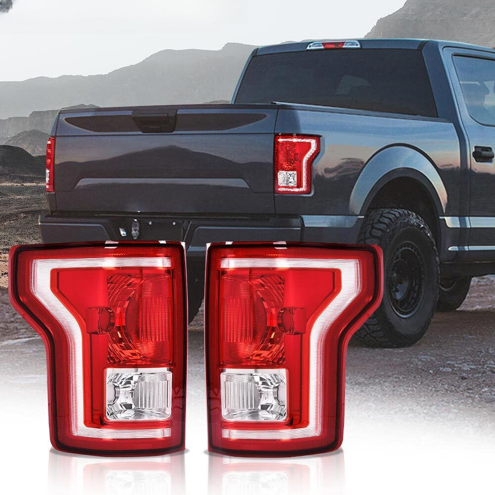 Top Gear Motors Halogen Tail Light Pair Driver and Passenger Side for 2015-2017 FORD F-150 Red Lens - Image 3