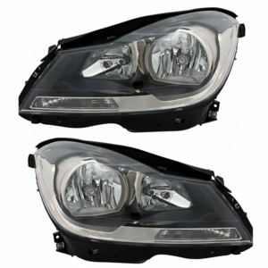 Top Gear Motors Halogen Halo Headlight Pair Driver and Passenger Side for 2012-2015 Mercedes-benz C-class Clear Lens