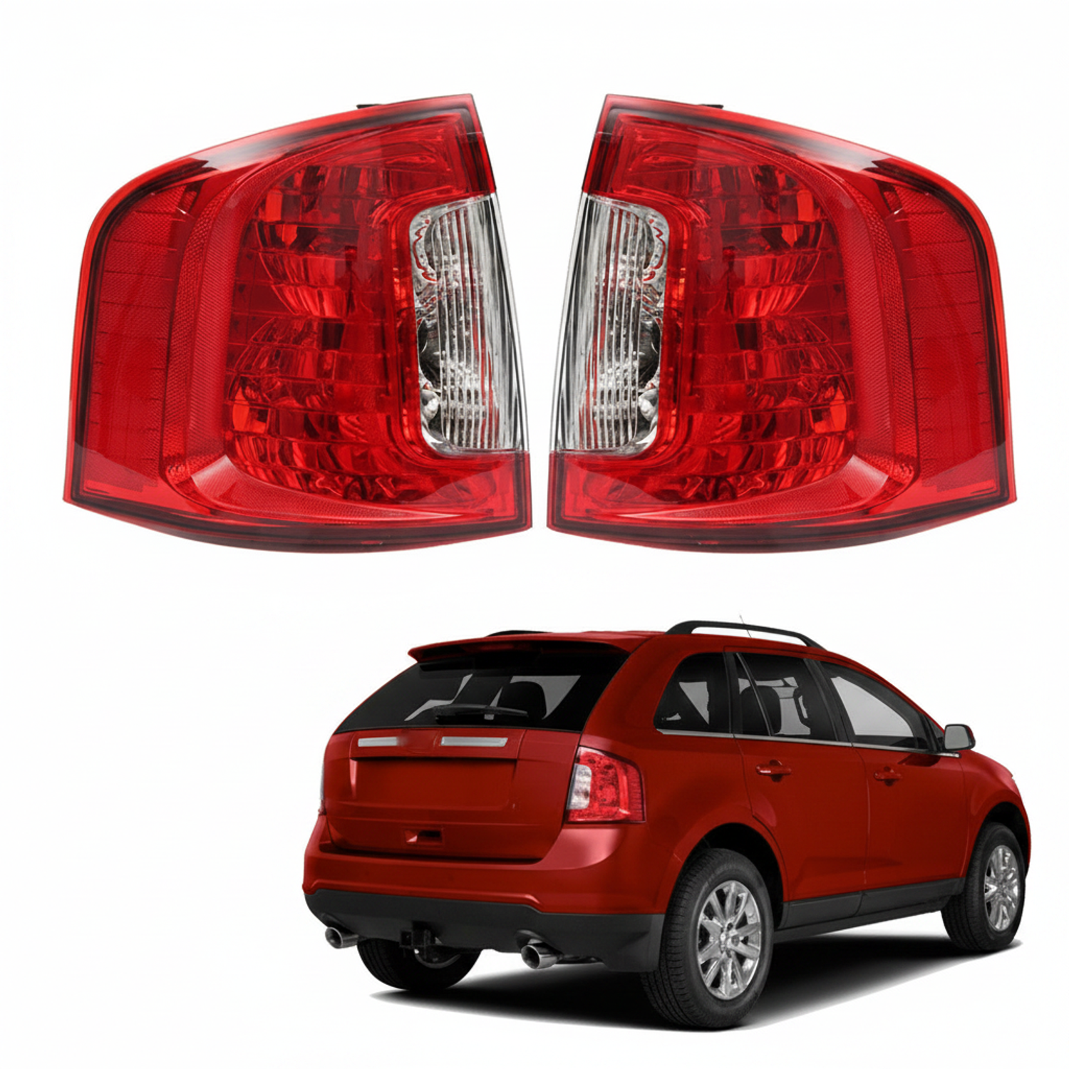 Top Gear Motors Tail Light Assembly Pair Left and Right for 2011-2014 Ford Edge Red Lens Rear Brake Lamp - Image 2