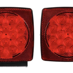 Top Gear Motors Set of 2 Submersible LED Trailer Tail Lights for Boat Marker Truck Waterproof Red