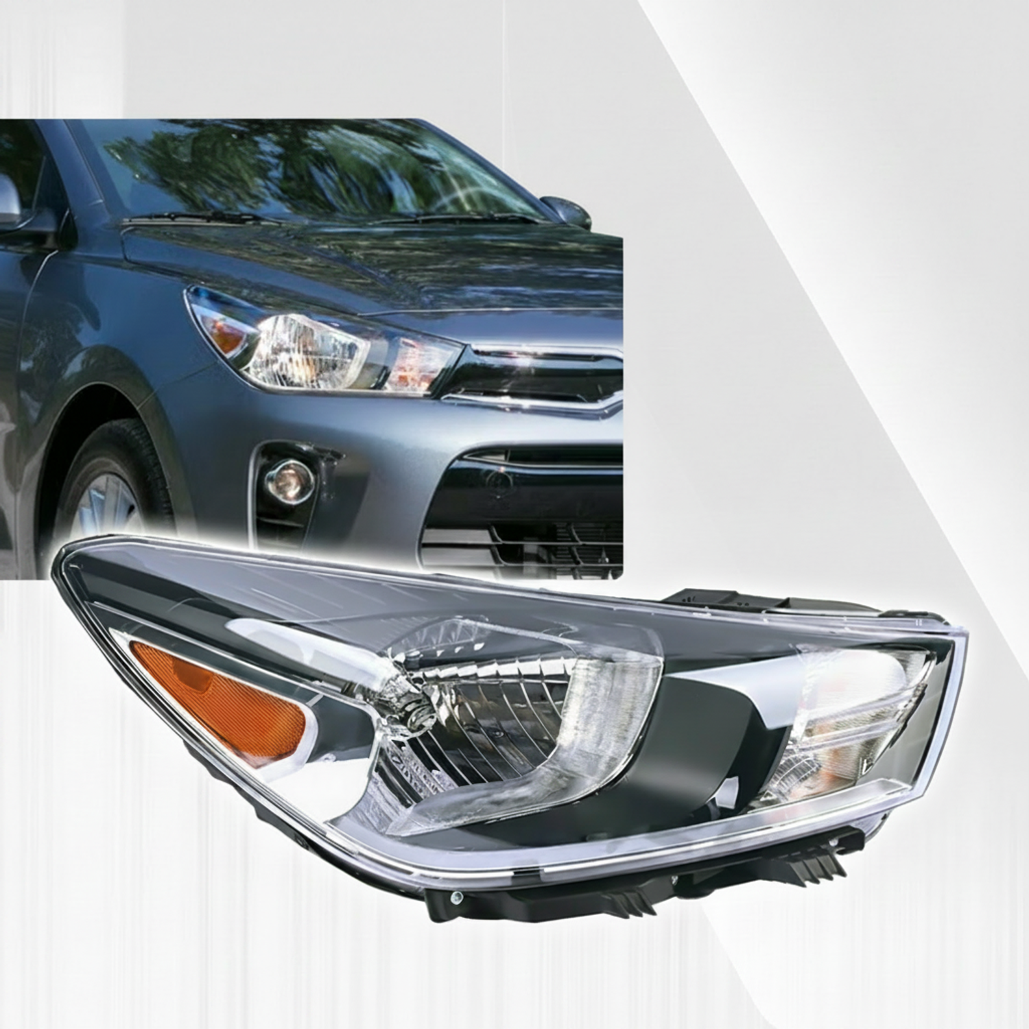 Top Gear Motors Black Halogen Headlight Passenger Right Side for 2018-2020 KIA Rio Clear Lens - Image 3
