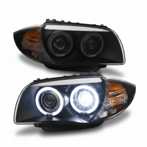Top Gear Motors 2008-2013 BMW E82 1-Series Black Dual Halo Projector LED Headlight Pair, Set of 2