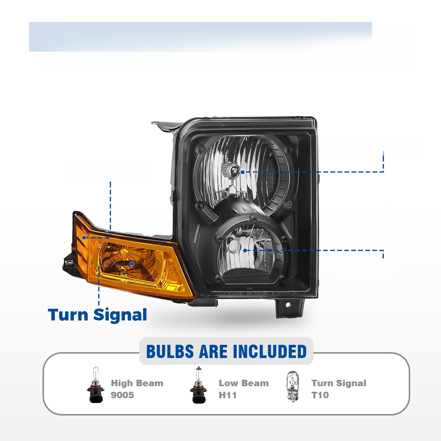 Top Gear Motors Halogen Black Headlight Assembly Pair for 2006–2010 Jeep Commander - Image 3