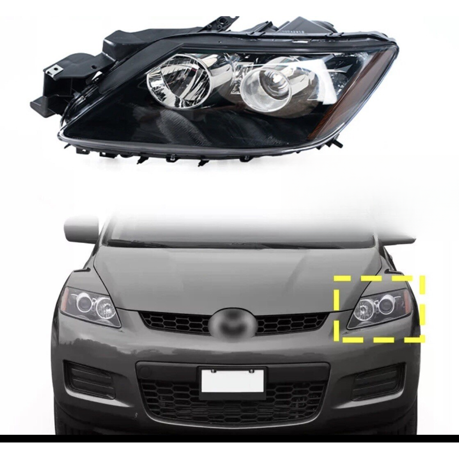 Headlights Depot Headlights Set Halogen Left Driver Passenger Right Pair Compatible with Mazda CX-7 EG21510L0K EG21510K0J - Image 2