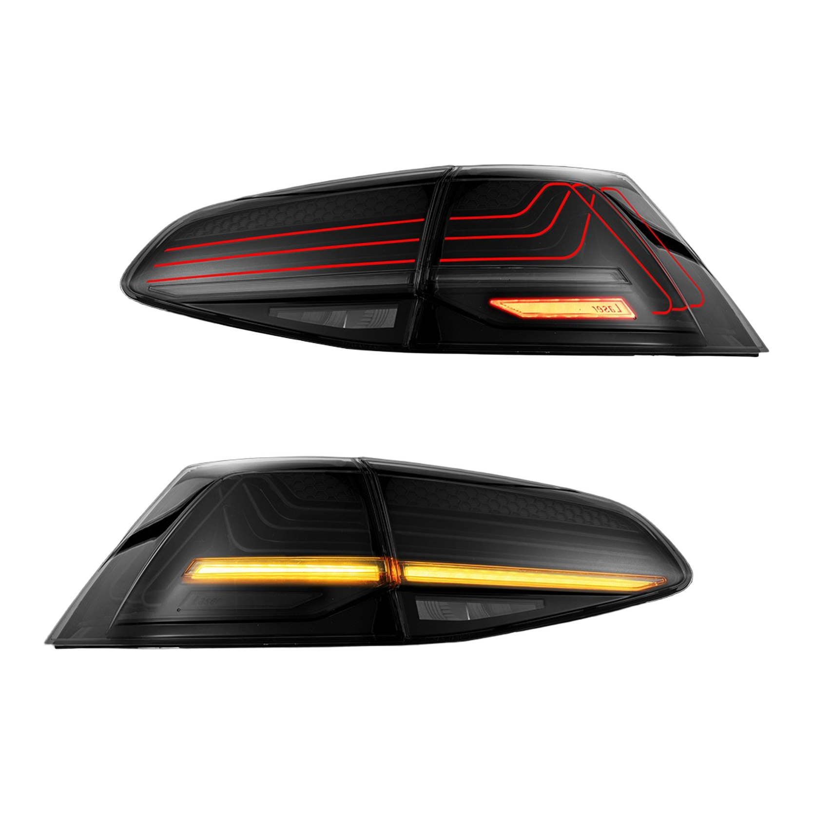 Top Gear Motors Black LED Tail Light Pair Driver and Passenger Side for 2015-2017 VOLKSWAGEN Golf Smoked Lens