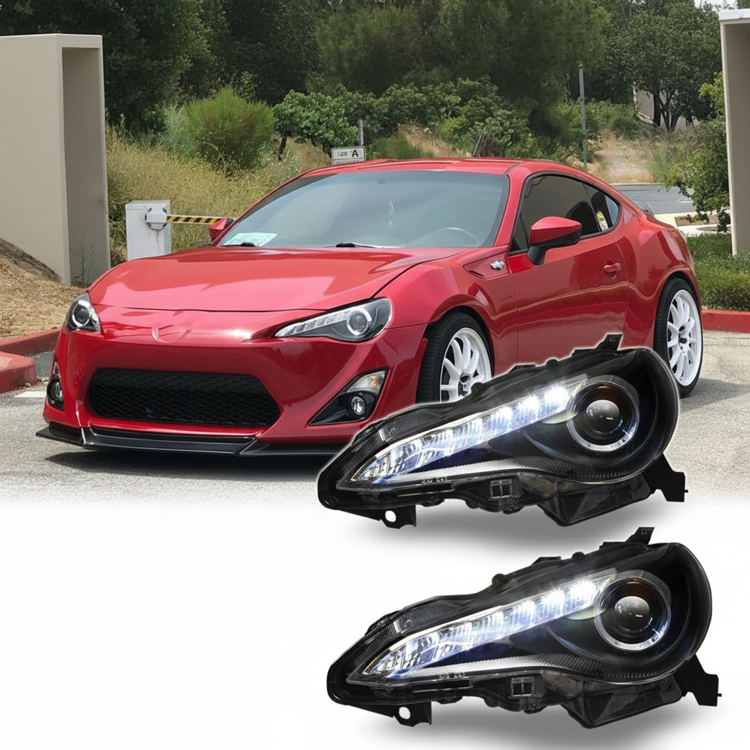 Top Gear Motors Black Projector LED DRL Sequential Headlight Pair for 2013-2016 Scion Fr-s - Image 2