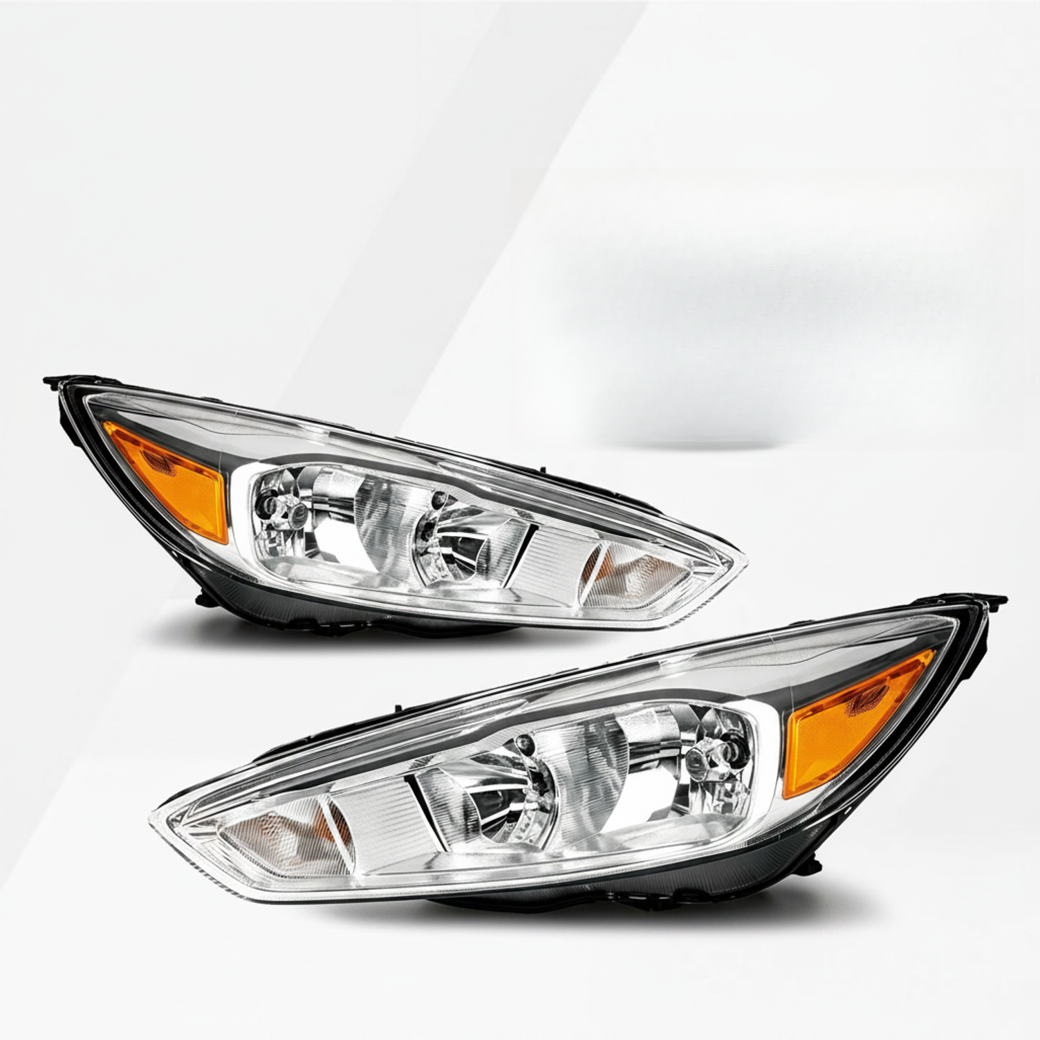 Top Gear Motors Black Composite Halogen Headlight Pair Left and Right for 2015–2018 Ford Focus Without LED DRL Clear Lens - Image 2
