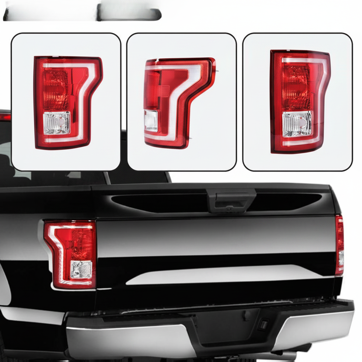 Top Gear Motors Halogen Tail Light Pair Driver and Passenger Side for 2015-2017 FORD F-150 Red Lens - Image 2