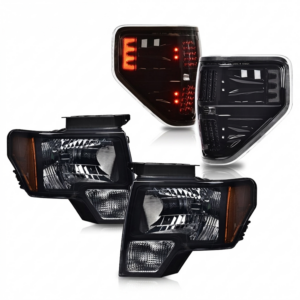 Top Gear Motors Smoke Lens Headlight Pair LED Tail Brake Lamps for Ford F-150 2009–2014 Left and Right
