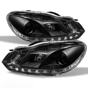Top Gear Motors Black LED Projector Headlight Pair Driver and Passenger Side for 2010-2014 VOLKSWAGEN Golf GTI/Golf/GTI Clear Lens