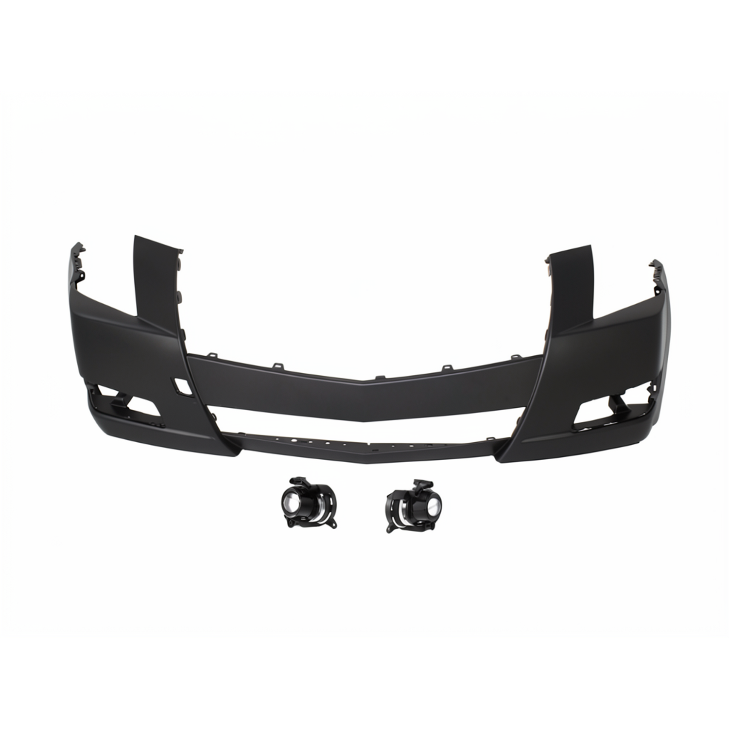 Top Gear Motors Primed Front Bumper Cover Set of 3 with Fog Light Cut-out for 2008-2014 Cadillac CTS - Image 2