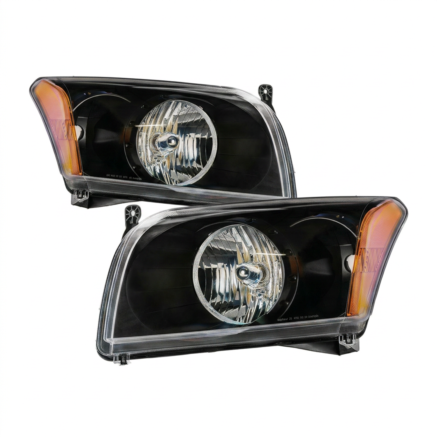 Top Gear Motors Black Halogen Headlight Assembly Pair Left and Right for 2007–2012 Dodge Caliber RT SXT SE Direct Replacement