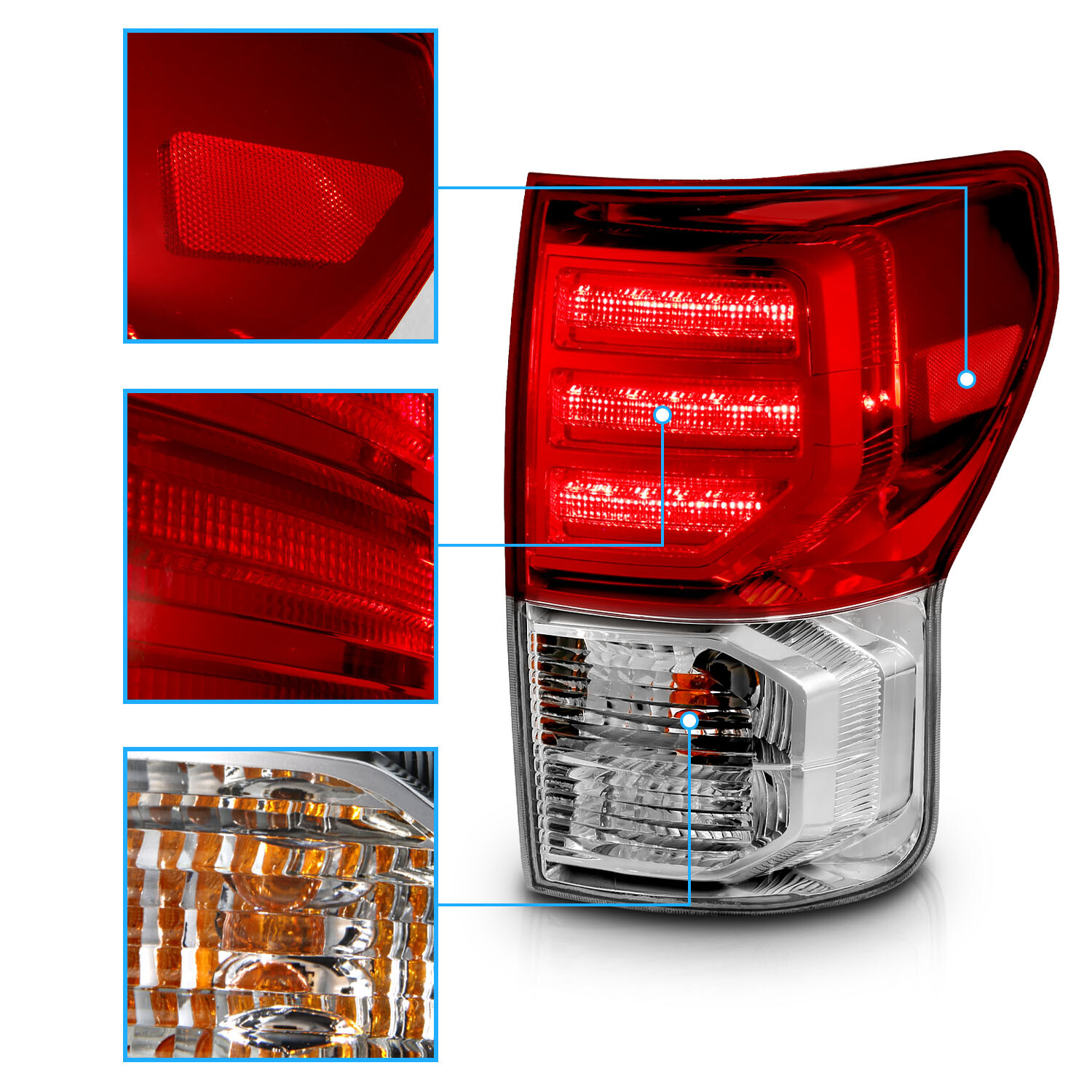Top Gear Motors of Clear LED Taillights for 2007-2013 Toyota Tundra, Left & Right - Image 6