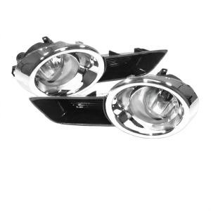Top Gear Motors Halogen Front Fog Light Pair Left and Right for Toyota Highlander 2008–2010 Chrome Housing Clear Lens