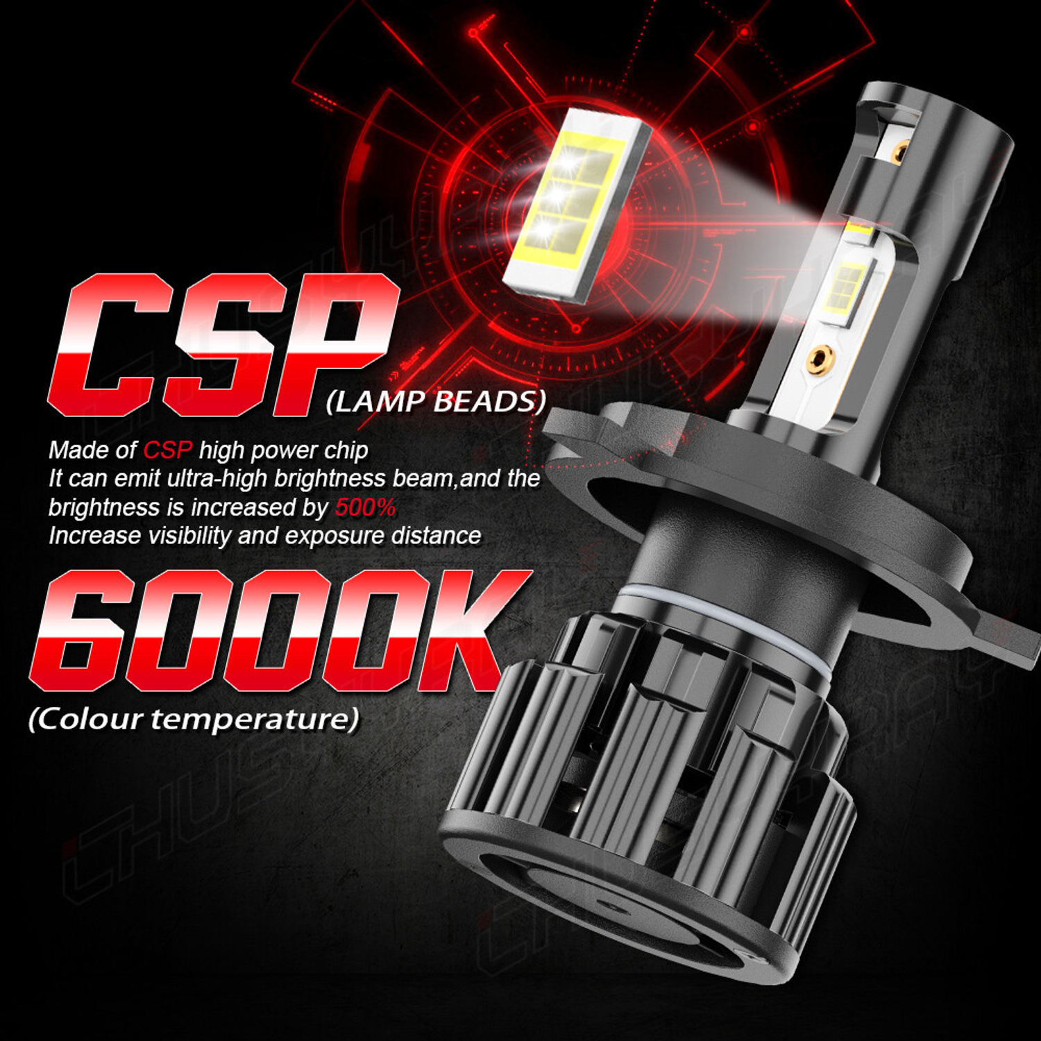 Top Gear Motors LED Headlight Assembly Pair 7x6 Inch for Nissan Pickup Hardbody 1983-1997 H6054 Chrome Clear Lens - Image 2