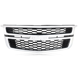 Top Gear Motors Front Upper Bumper Grille Chrome Black for 2015-2020 Chevrolet Tahoe Suburban Mesh