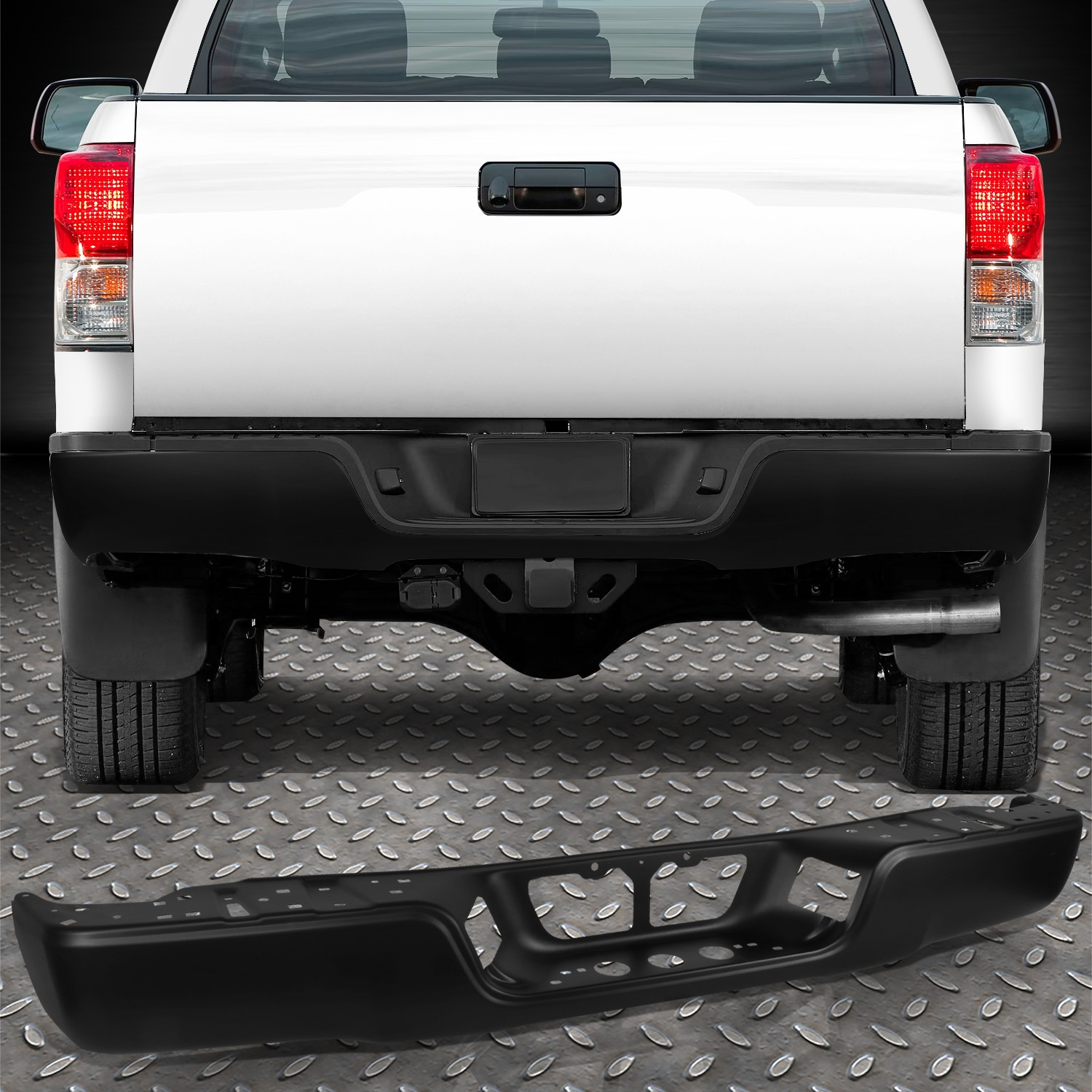 Top Gear Motors Black Primed Steel Rear Bumper Face Bar for 2007–2013 Toyota Tundra - Image 4