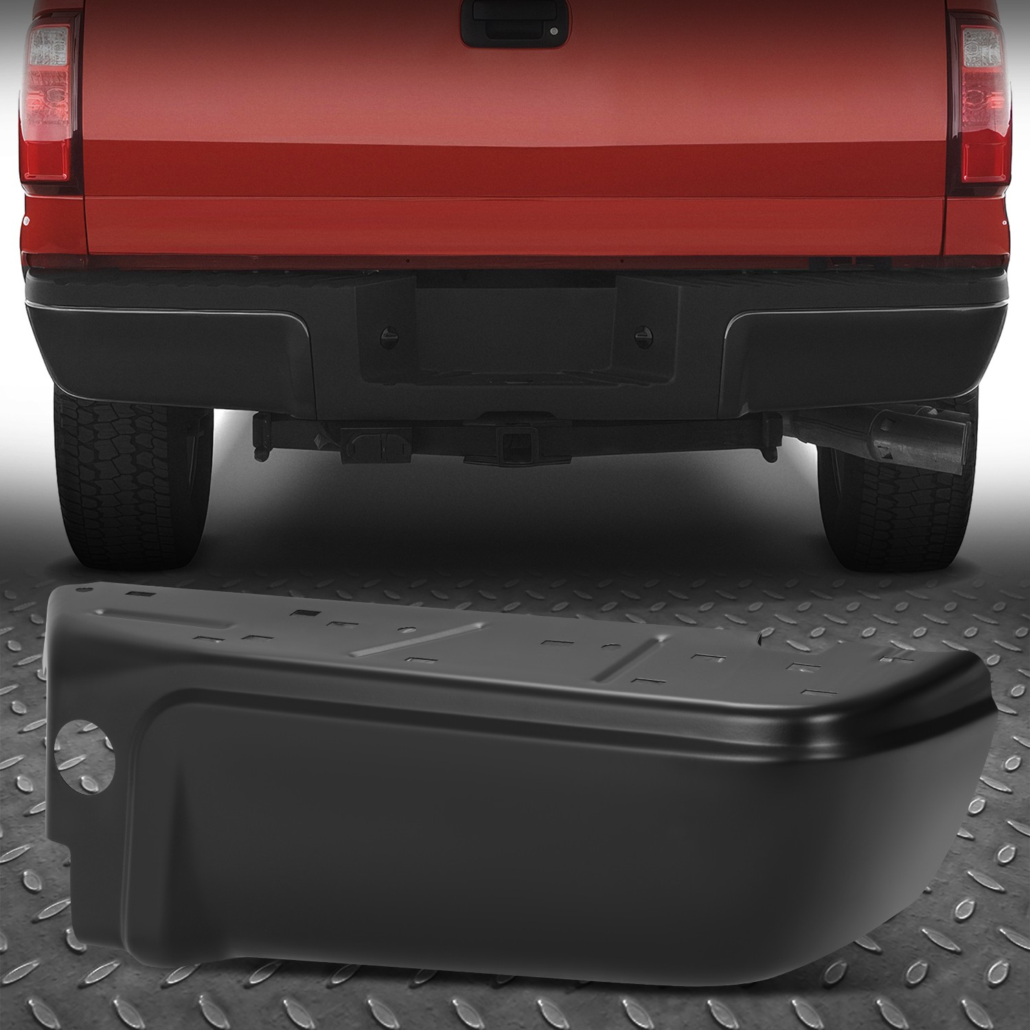 Top Gear Motors Black Steel Rear Bumper End Caps Pair L&R for 2008–2016 Ford F-250, F-350, and F-450 Super Duty - Image 3