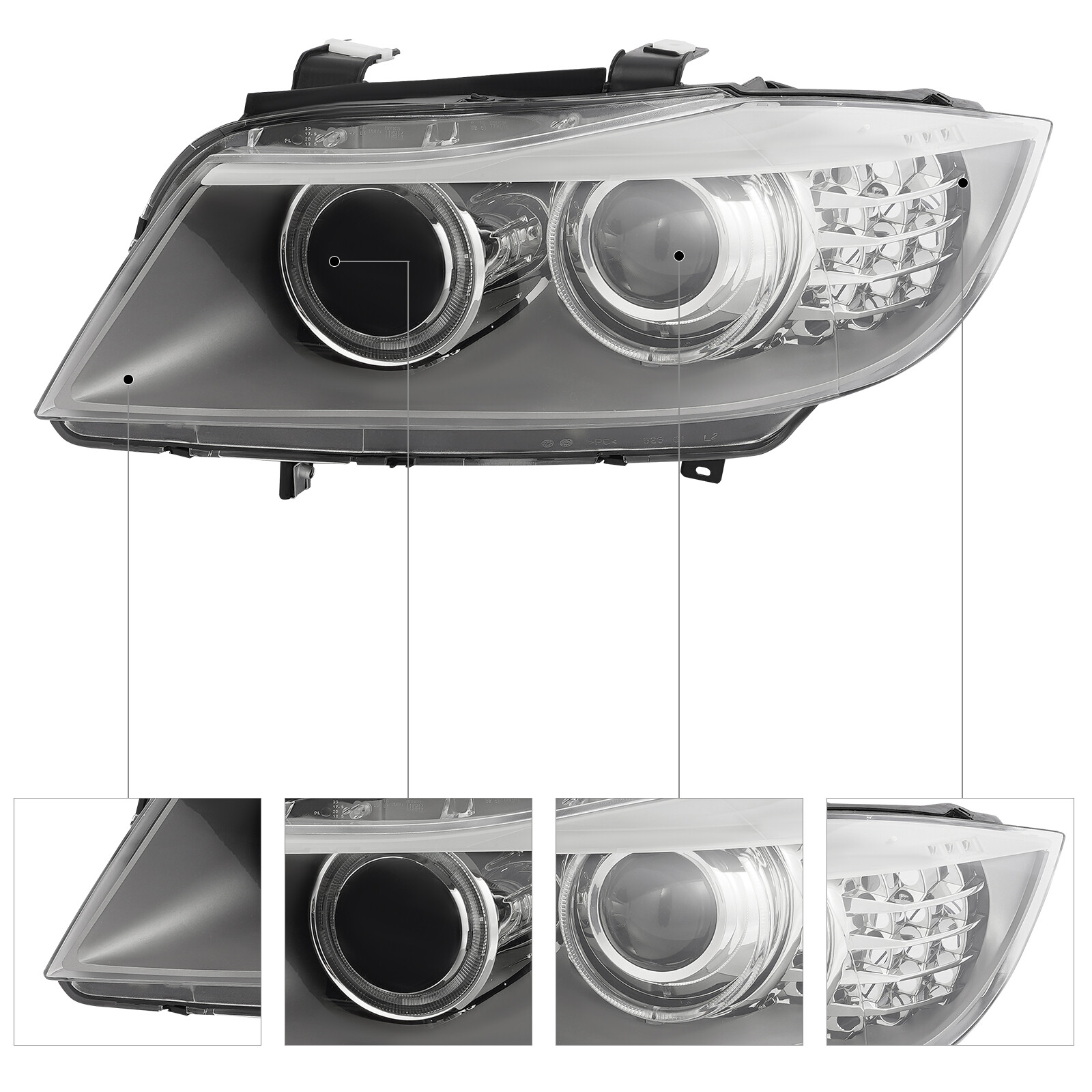 Top Gear Motors Black HID Headlight Driver Left Side for 2009-2011 BMW 3Series Clear Lens - Image 3