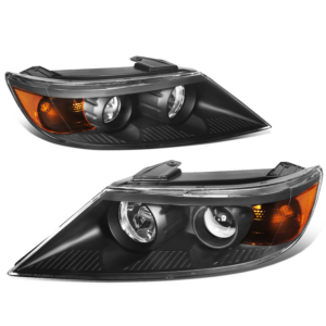 Top Gear Motors Black Projector Headlight Pair Driver and Passenger Side for 2011-2013 Kia Sorento Clear Lens / Amber Reflector Lens