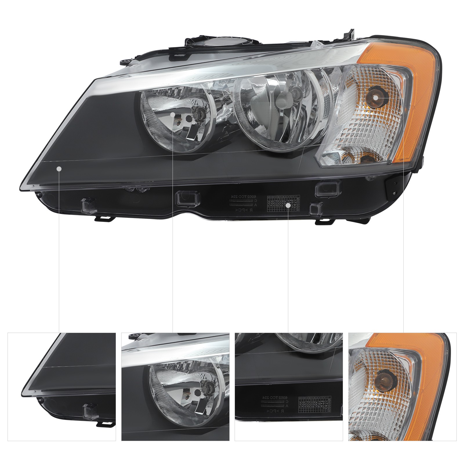 Top Gear Motors Halogen Left Driver Side Headlight Assembly for 2011-2013 BMW X3 - Image 2