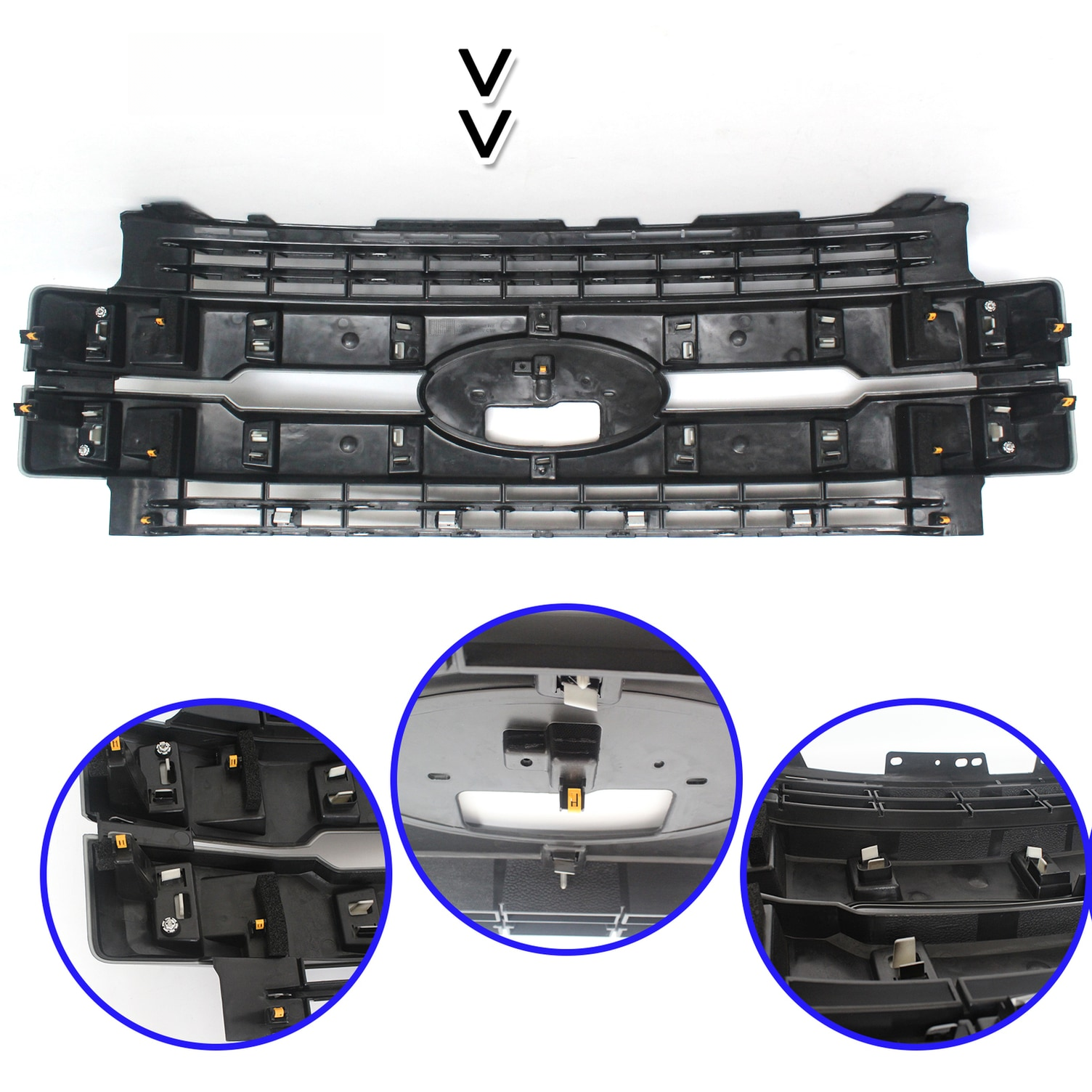 Top Gear Motors Front Bumper Grille Gloss Black for 2017-2019 Ford F-250/f-350/f-450 Super Duty - Image 4