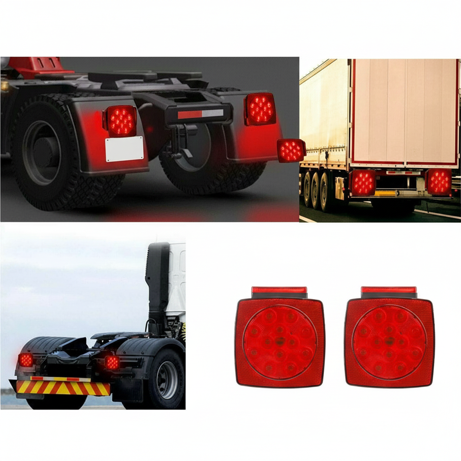 Top Gear Motors LED Square Submersible Trailer Taillight Pair Left and Right 12V Red Universal Boat Truck Marine - Image 3