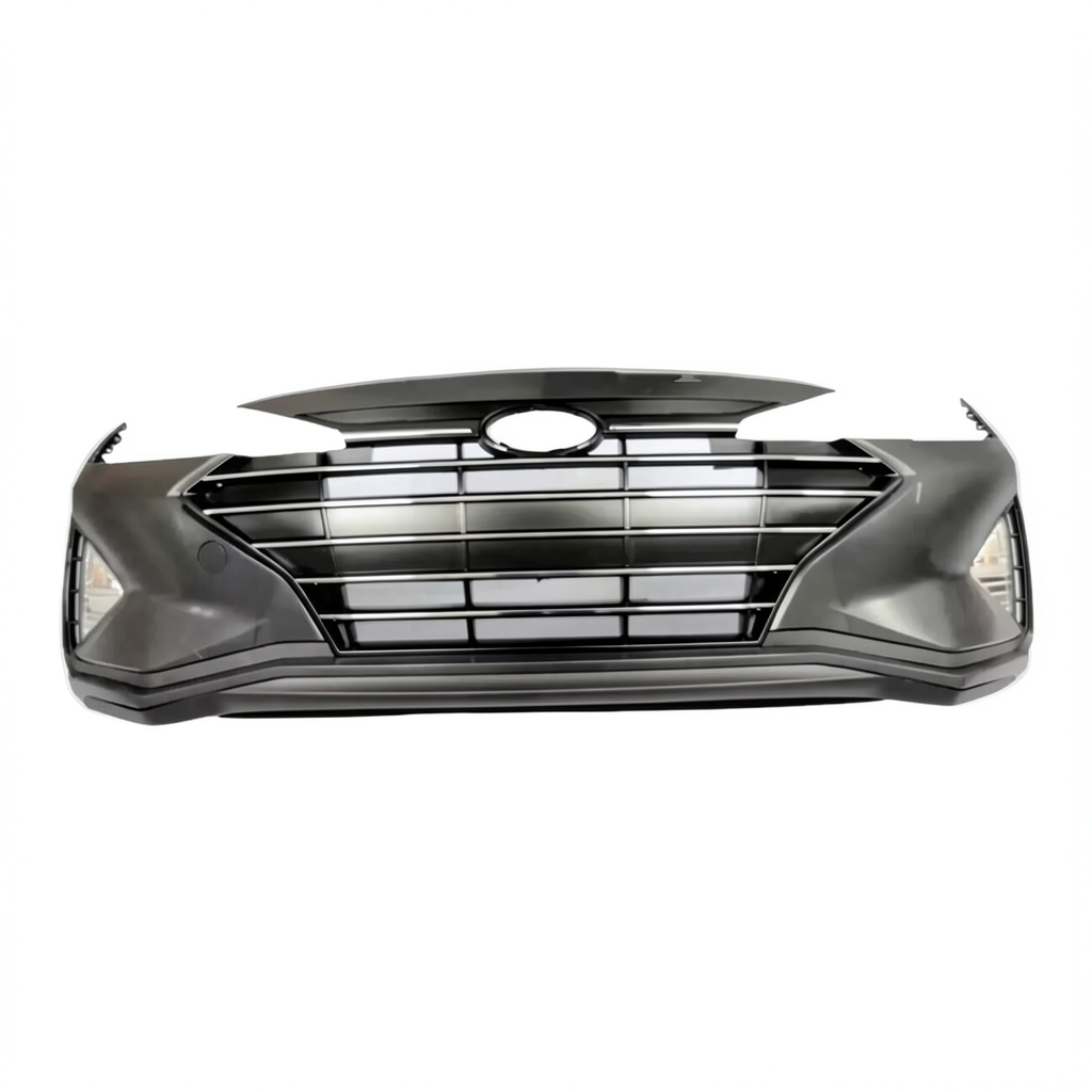 Top Gear Motors Front Bumper Cover for 2019-2020 Hyundai Elantra Sedan Unpainted Black with Upper Grill and Fog Lamps