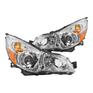Top Gear Motors Halogen Projector Headlight Assembly Pair for 2010-2014 Subaru Outback and Legacy Chrome Housing
