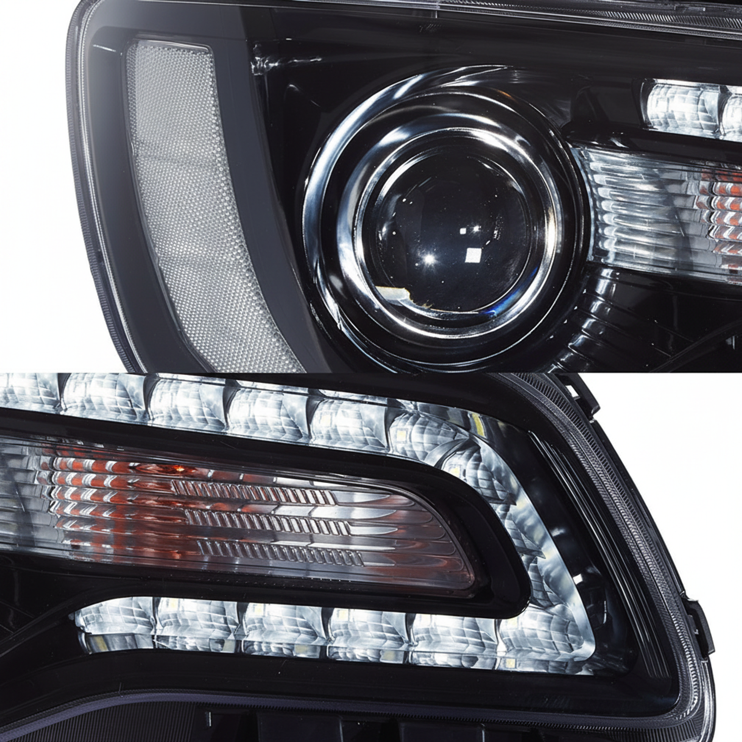 Top Gear Motors Black LED Headlight Pair Driver and Passenger Side Projector for 2011-2023 CHRYSLER 300 Clear Lens - Image 3