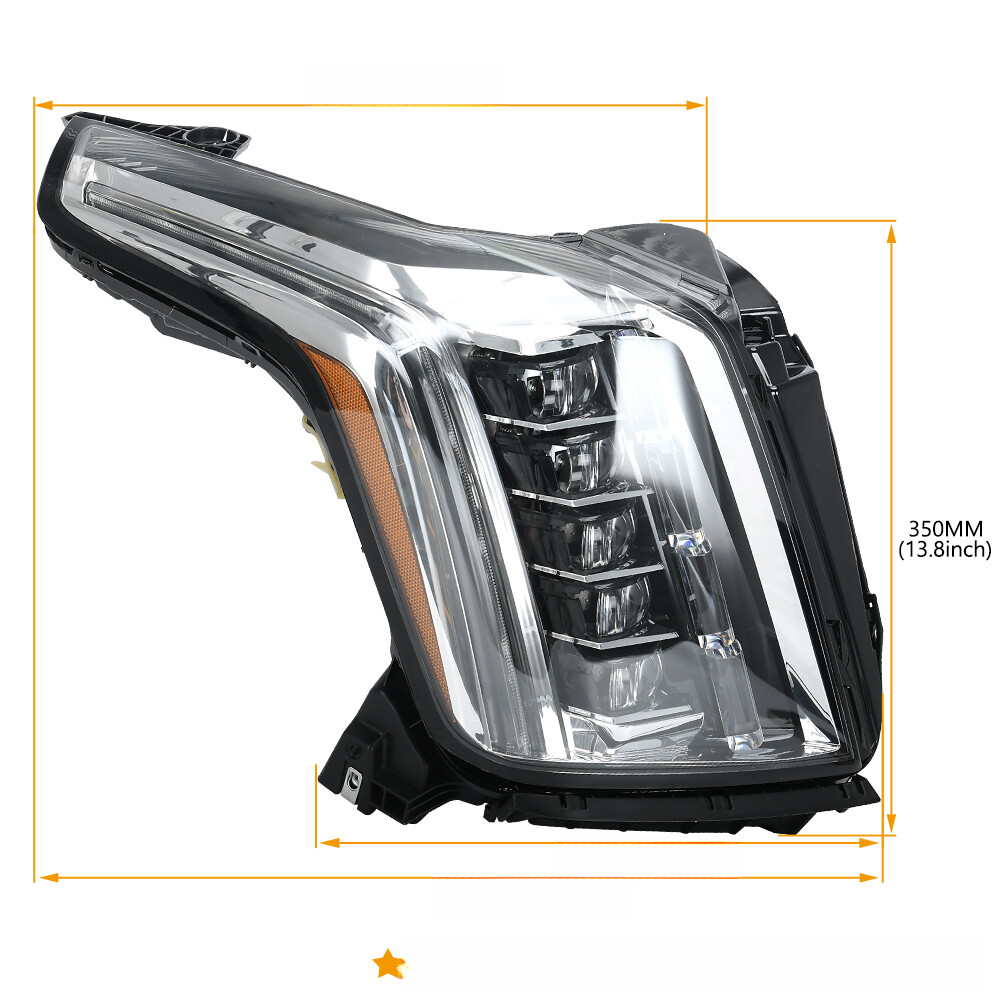 Top Gear Motors Chrome LED Headlight Assembly Pair Set of 2 Left Right for 2015-2020 CADILLAC Escalade - Image 4
