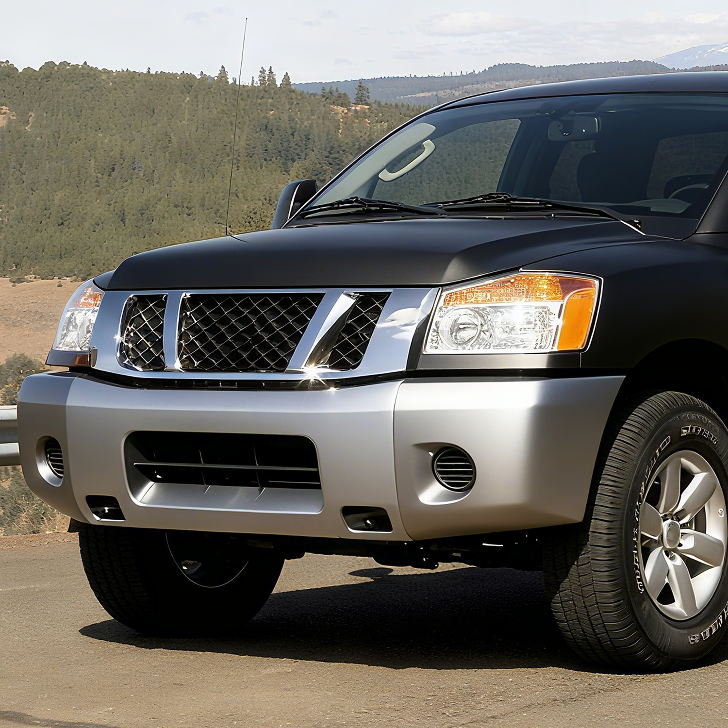 Top Gear Motors Polished Chrome Front Bumper Face Bar for 2005-2007 Nissan Armada, 2004 Nissan Pathfinder, 2004-2015 Titan Fog Cutouts - Image 4