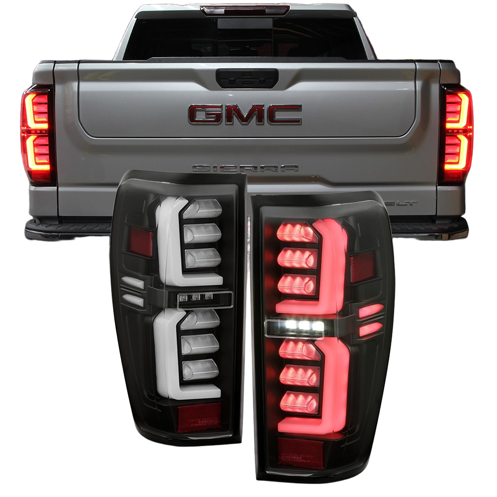 TRUE MODS Smoked Full LED Tail Light Assembly Replacement for 2019-2026 GMC Sierra 1500 & 2020-2026 GMC Sierra 2500 3500 HD w/ Stock LED Taillight Aftermarket Custom Rear Brake Stop Turn Signal Lamp - Image 2