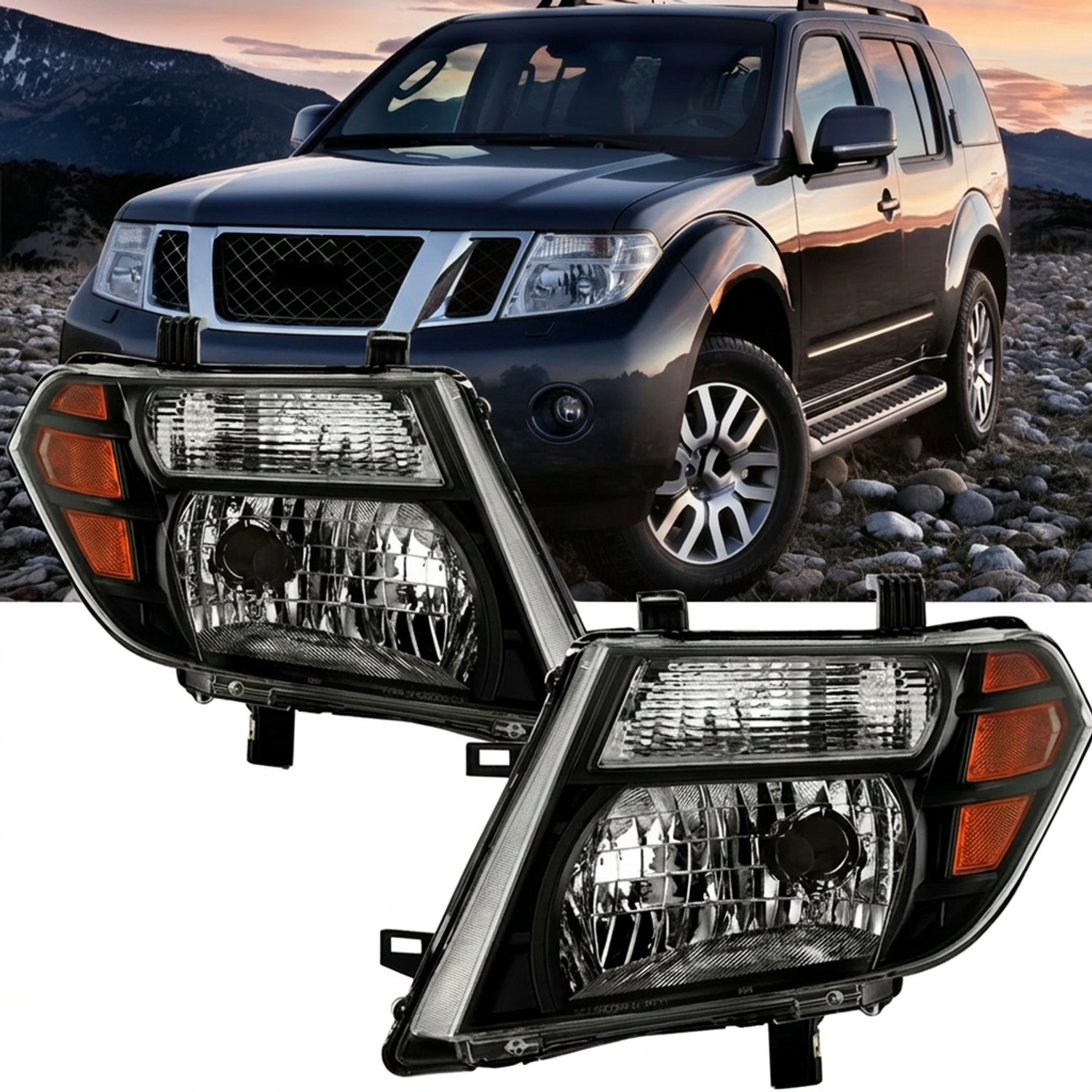 Top Gear Motors Headlight Assembly Pair Left and Right for 2008–2012 Nissan Pathfinder Sport Utility Direct Replacement - Image 2
