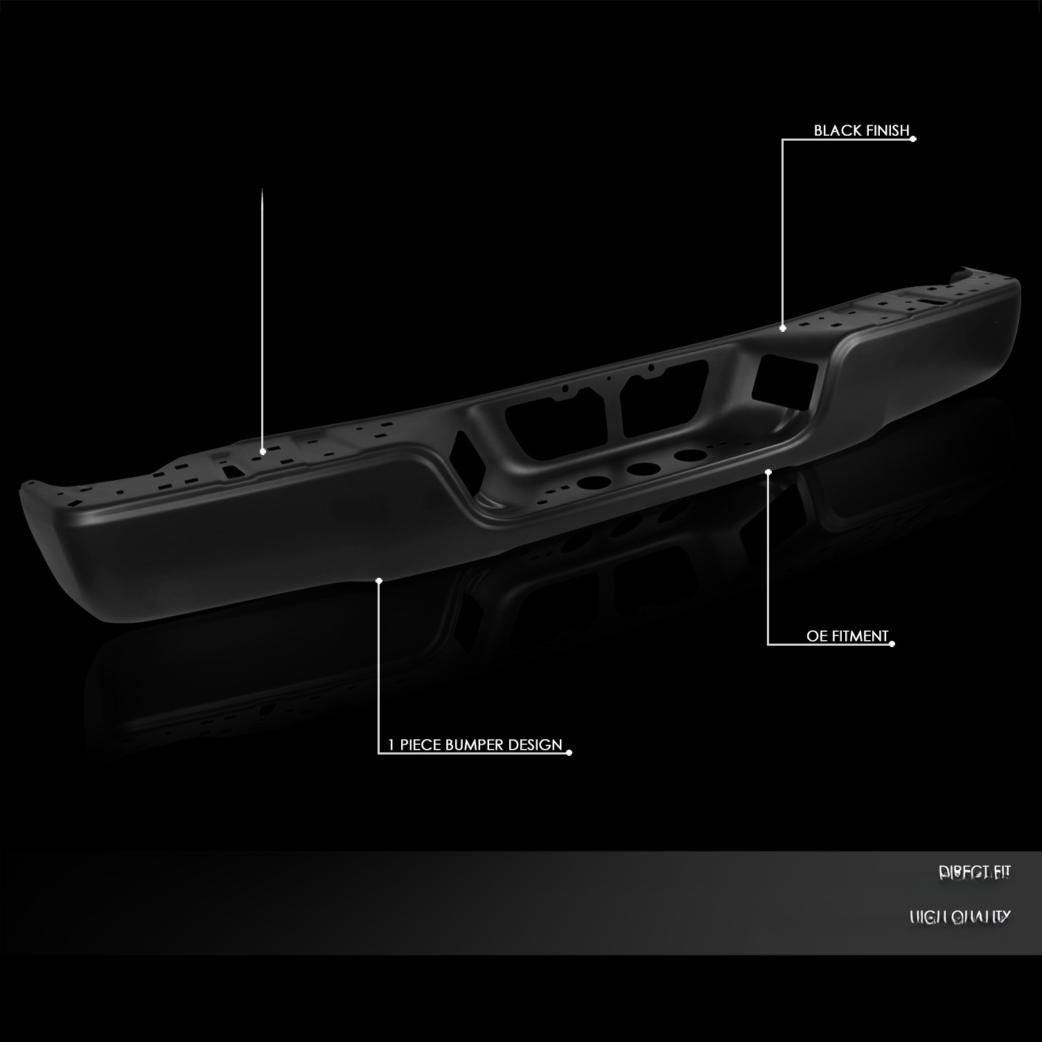 Top Gear Motors Black Primed Steel Rear Bumper Face Bar for 2007–2013 Toyota Tundra - Image 3