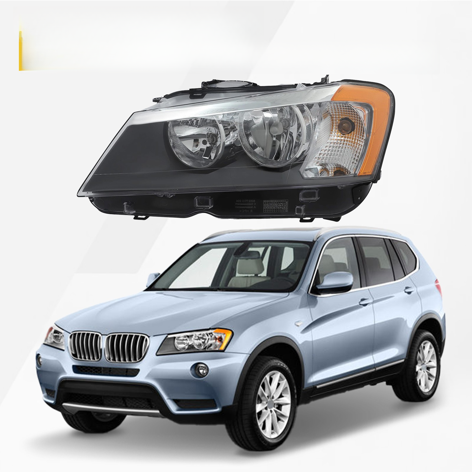 Top Gear Motors Halogen Left Driver Side Headlight Assembly for 2011-2013 BMW X3 - Image 3